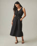 Women's Linen Tie Dress - Meteorite